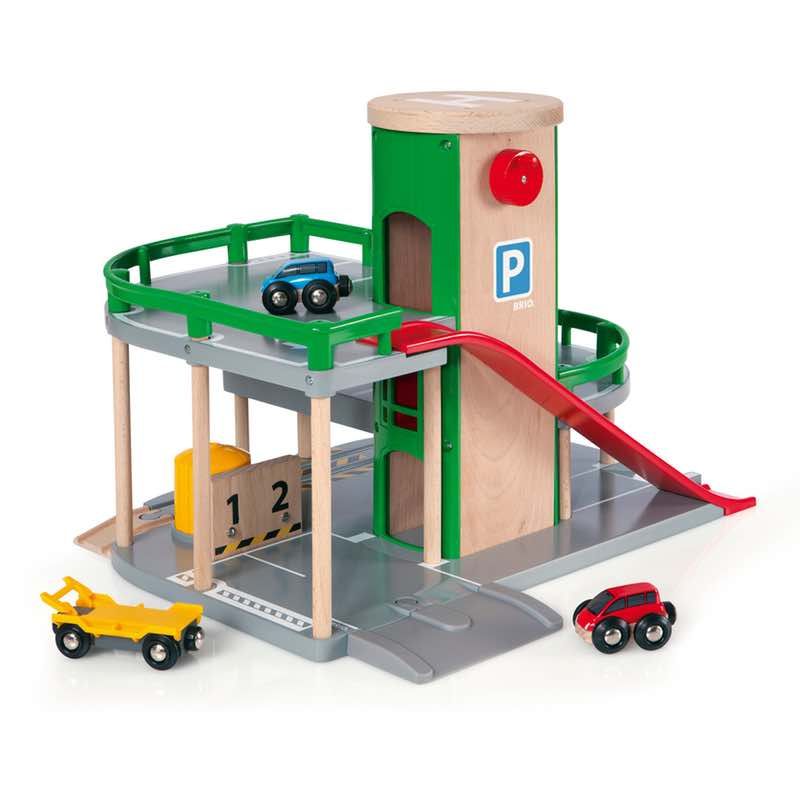 toy garage with ramps