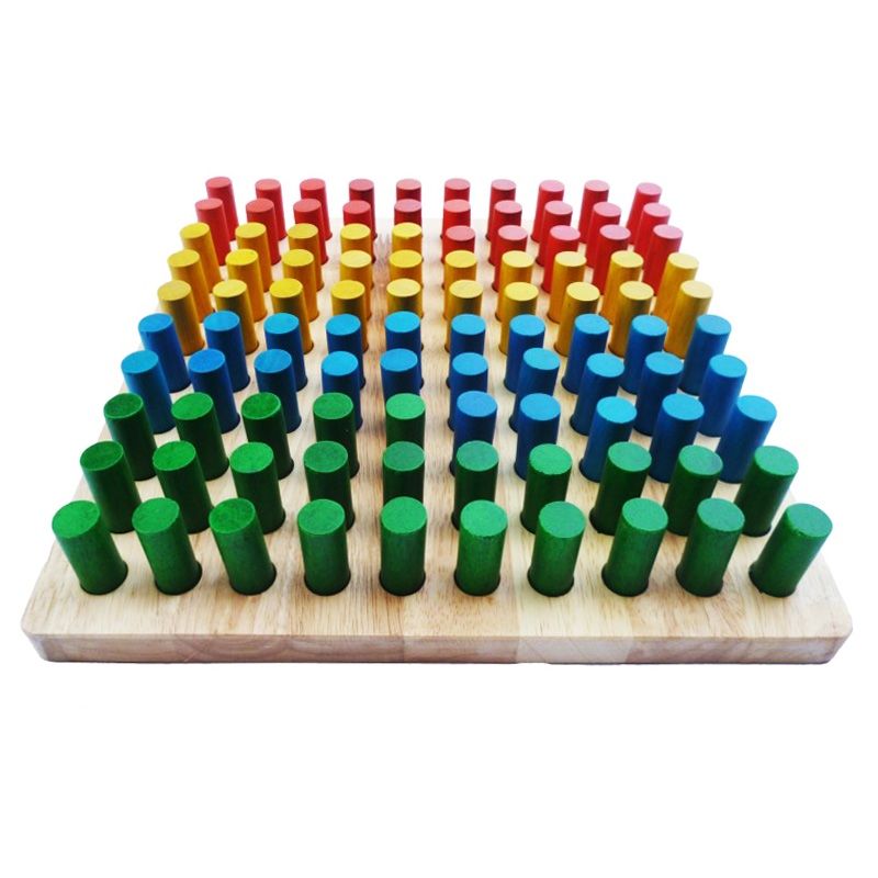 wooden pegboard toy