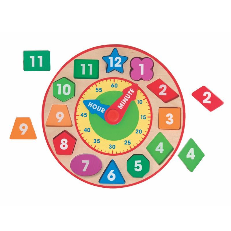 Melissa & Doug - Wooden Shape Sorting Clock