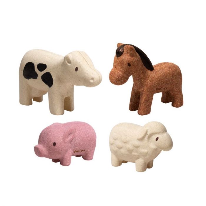 wooden animal toy set