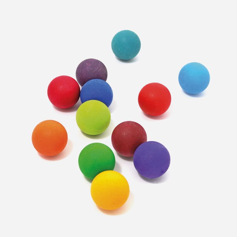 Small Rainbow Balls 12 Piece by Grimm's | Knock On Wood Toys